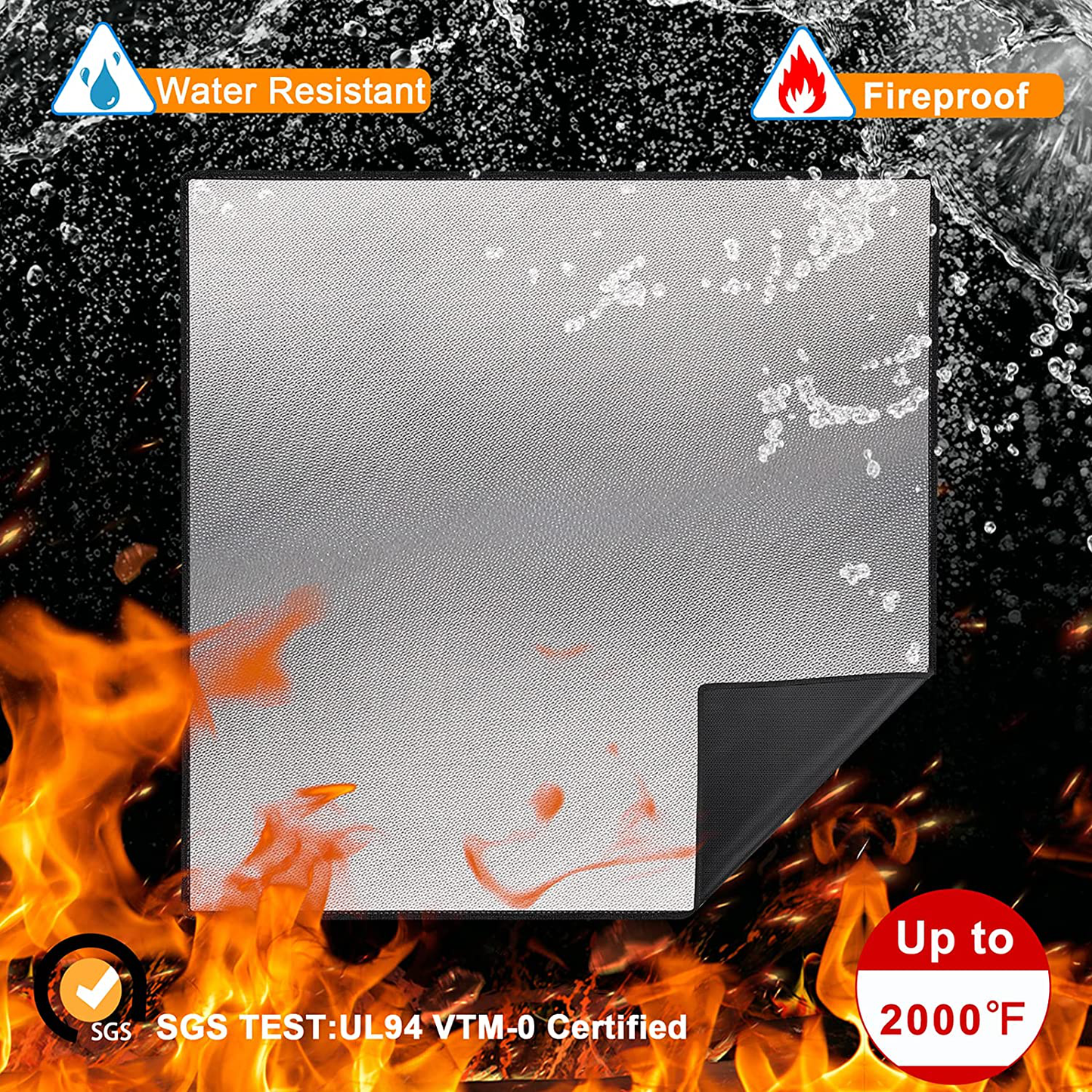 36" Diameter Round Fireproof Mat Fire Pit Mat Grill Mat,DocSafe 3 Layers Fire Pit Pad for Patio, Deck, Grass, Lawn, Heat Shield, Fire Resistant Pad for Outdoor, Fire Pit Accessories,Easy to Clean