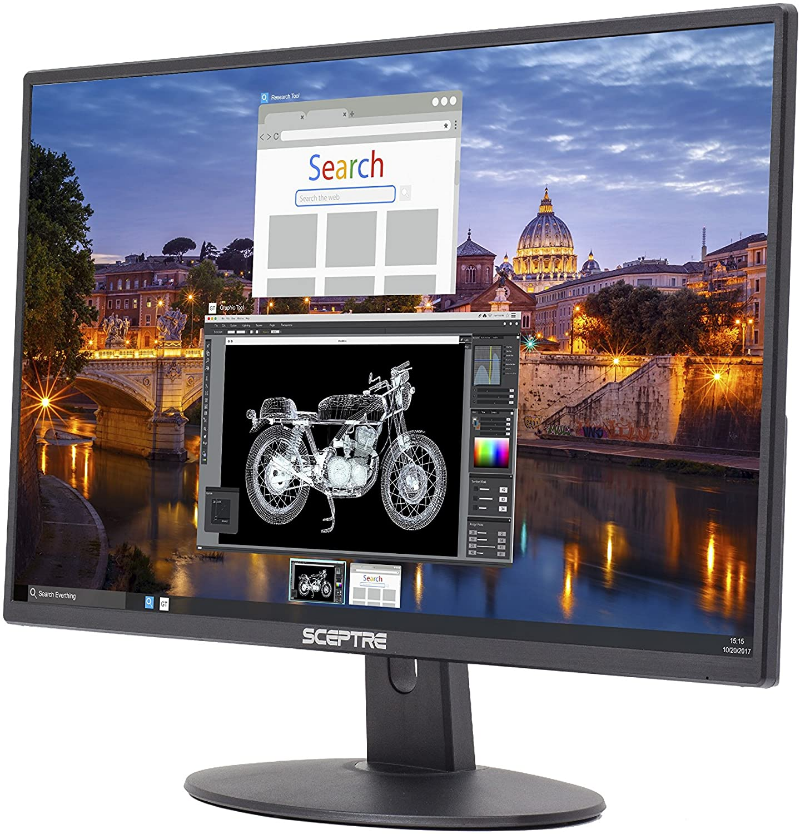 22" Sceptre Ultra Thin 75Hz 1080p LED Monitor E225W-19203R 2x HDMI VGA Build-in Speakers