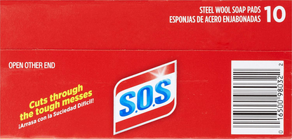 S.O.S-10002 , Steel Wool Soap Pads, 10 Ct