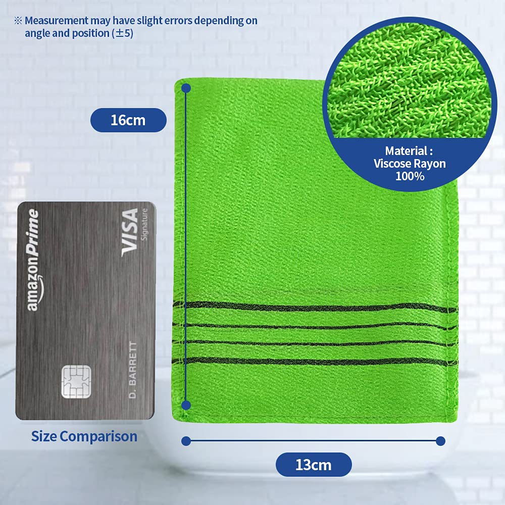 8 pcs Asian Exfoliating Bath Washcloth - Yellow & Green FOUBA