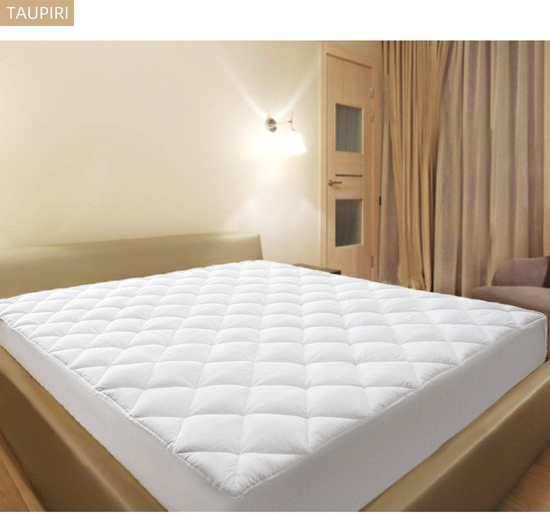 Taupiri King Quilted Mattress Pad Cover with Deep Pocket (8"-21"), Cooling Soft Pillowtop Mattress Cover, Light Gray