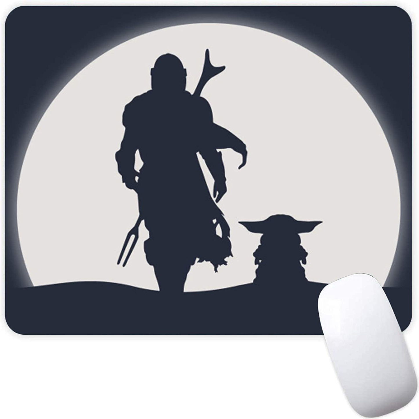Mouse Pad,Red Moon Cloud Samurai Pattern Seamless Waterproof Gaming Anime Gift Mouse Pad Desk Accessories Non-Slip Rubber Mousepad for Laptop and Computer