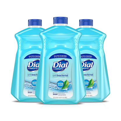 Dial Antibacterial Liquid Hand Soap Refill, Spring Water, 52 Fluid Oz (Pack of 3)