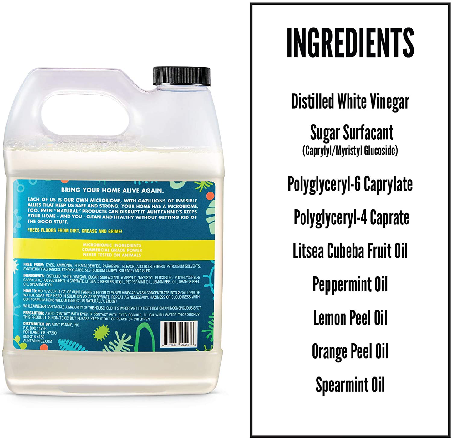 Aunt Fannie's Floor Cleaner Vinegar Wash - Multi-Surface Cleaner, 32 oz. (3-Pack, Eucalyptus)