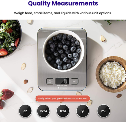 Etekcity Food Nutrition Kitchen Scale, Digital Grams and Ounces for Weight Loss, Baking, Cooking, Keto and Meal Prep, Large, 304 Stainless Steel