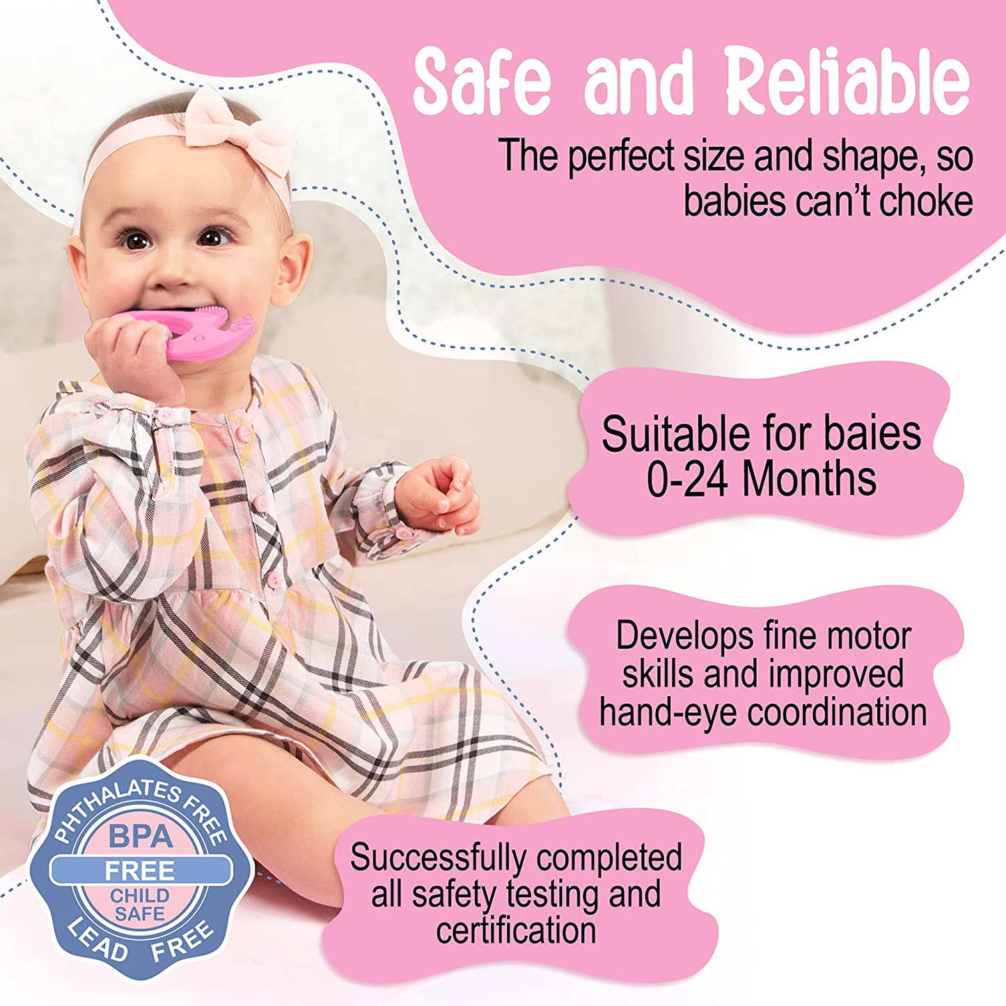 Teether Easy to Hold BPA Free Silicone Elephant 