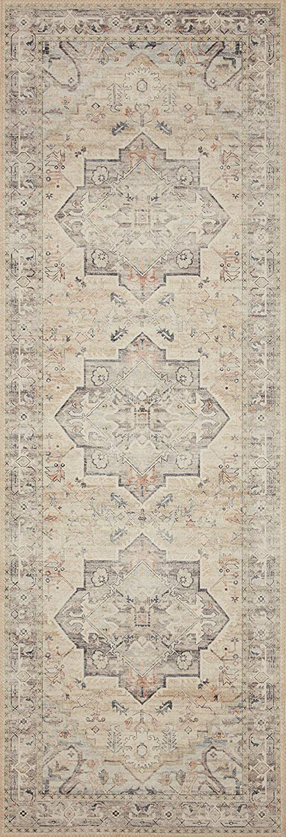 Loloi II Hathaway Collection HTH-04 Beige / Multi, Traditional Runner Rug, 2'-6" x 7'-6"