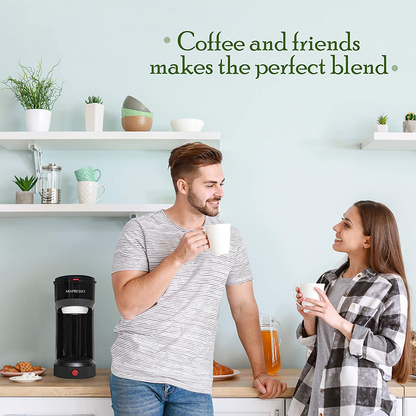 Mixpresso 2 in 1 Coffee Brewer, Single Serve Coffee Maker K Cup Compatible & Ground Coffee, Personal Coffee Maker ,Compact Size Mini Coffee Maker, Quick Brew Technology (14 oz) (black)