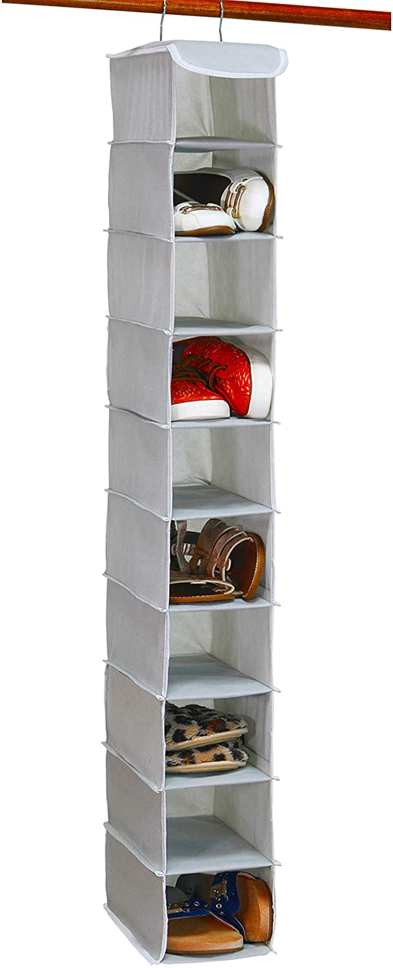 Simple Houseware 10 Shelves Closet Hanging Shoe Organizer, Black