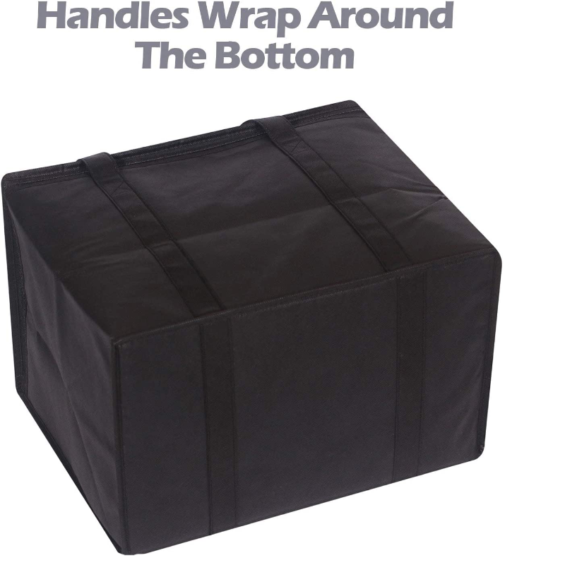 4 Pack Large Insulated Hot Or Cold Reusable Grocery Bags With Sturdy Zipper And Handles