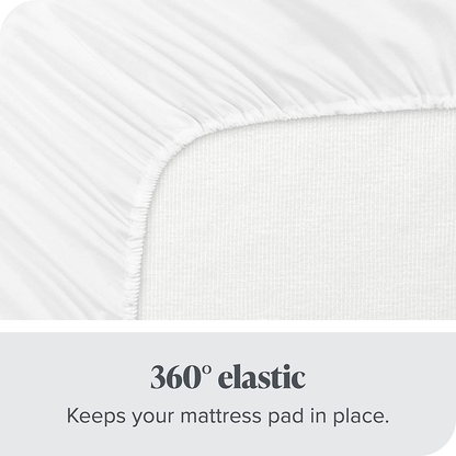 Bare Home Quilted Fitted Mattress Pad (Cal King) - Cooling Mattress Topper - Easily Washable - Elastic Fitted Mattress Cover - Stretch-to-Fit up to 15 Inches Deep (California King)