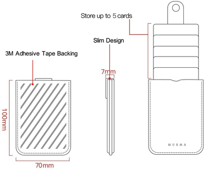 RFID Blocking Phone Card Holder Stick-On Hold up to 5 Cards