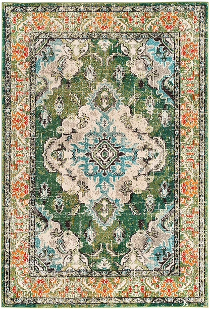 Safavieh Monaco Collection MNC243L Boho Chic Medallion Distressed Non-Shedding Stain Resistant Living Room Bedroom Runner, 2'2" x 6' , Violet / Light Blue