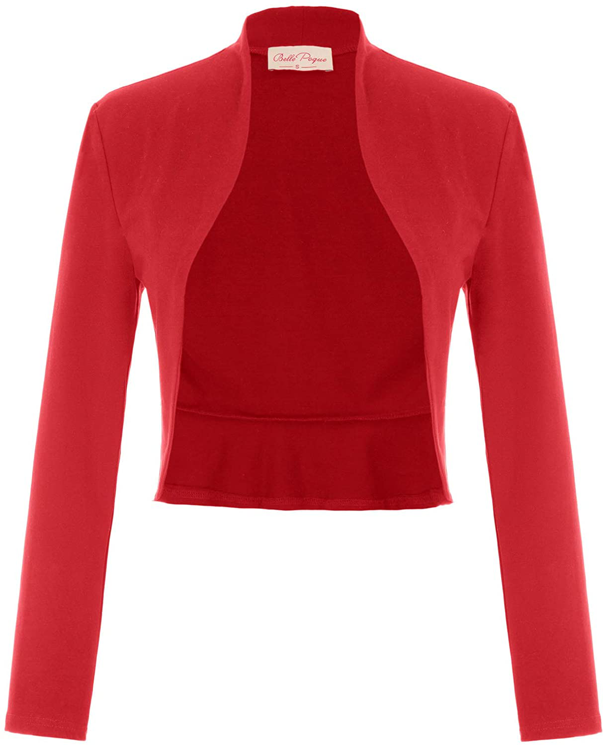 Belle Poque Women's Vintage Cropped Shrug Open Front Long Sleeve Ruffled Bolero Cardigan…