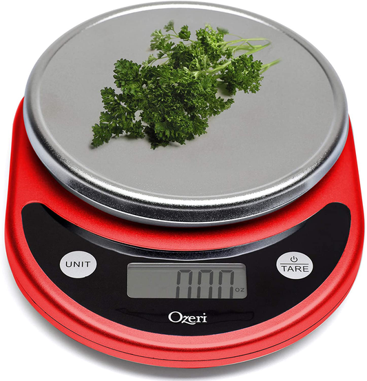 Ozeri ZK14-R Pronto Digital Multifunction Kitchen and Food Scale, Red