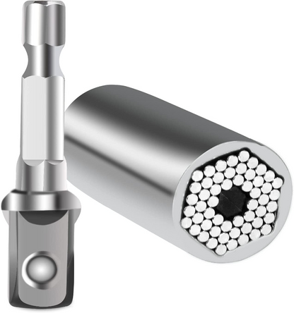 Universal Socket Tool - Socket Set with Power Drill Adapter 1/4'' - 3/4'' (7-19mm)