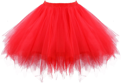 Honeystore Women's Short Vintage Ballet Bubble Puffy Tutu Petticoat Skirt
