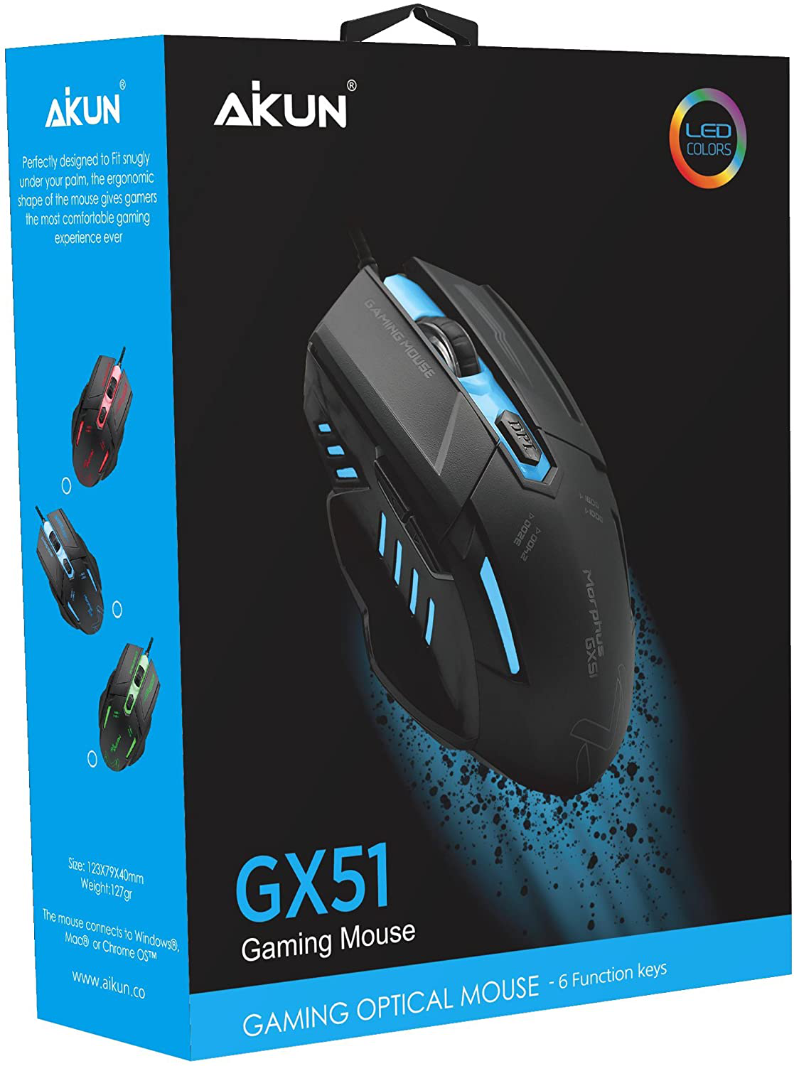Gaming Mouse Wired, 4 Adjustable DPI Levels, 7 Circular & Breathing LED Light Wired Mouse Used for Games and Office Laptop, PC, Mac
