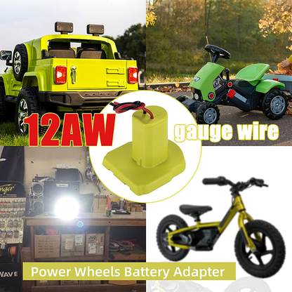Power Wheels Adaptor for Ryobi 18V P108 P107 P102 Battery Dock Power Connector Rc car Rc Truck 12 Gauge Robotics