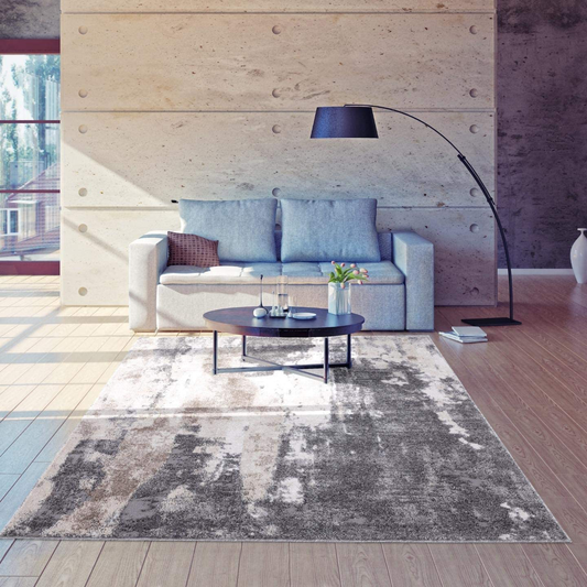 Luxe Weavers Rugs – Euston Modern Area Rugs with Abstract Patterns 7681 – Medium Pile Area Rug, Gray / 5 x 7