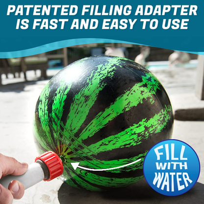 Watermelon Ball – The Ultimate Swimming Pool Game | Pool Ball for Under Water Passing, Dribbling, Diving and Pool Games for Teens, Kids, or Adults | 9 in. Ball Fills with Water