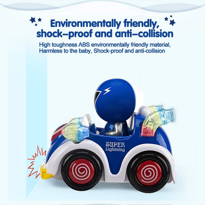 RC Toys Remote Control Car for 1 2 3 4 5 6 Year Old Baby Toddlers Children STEM RC Cartoon Race Car Toys for Kids with Music and Lights RC Car Christmas Birthday Gifts Boys Girls