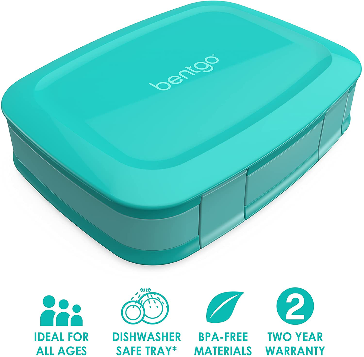 Bentgo Fresh – Leak-Proof, Versatile 4-Compartment Bento-Style Lunch Box with Removable Divider, Portion-Controlled Meals for Teens and Adults On-The-Go – BPA-Free, Food-Safe Materials (Blue)