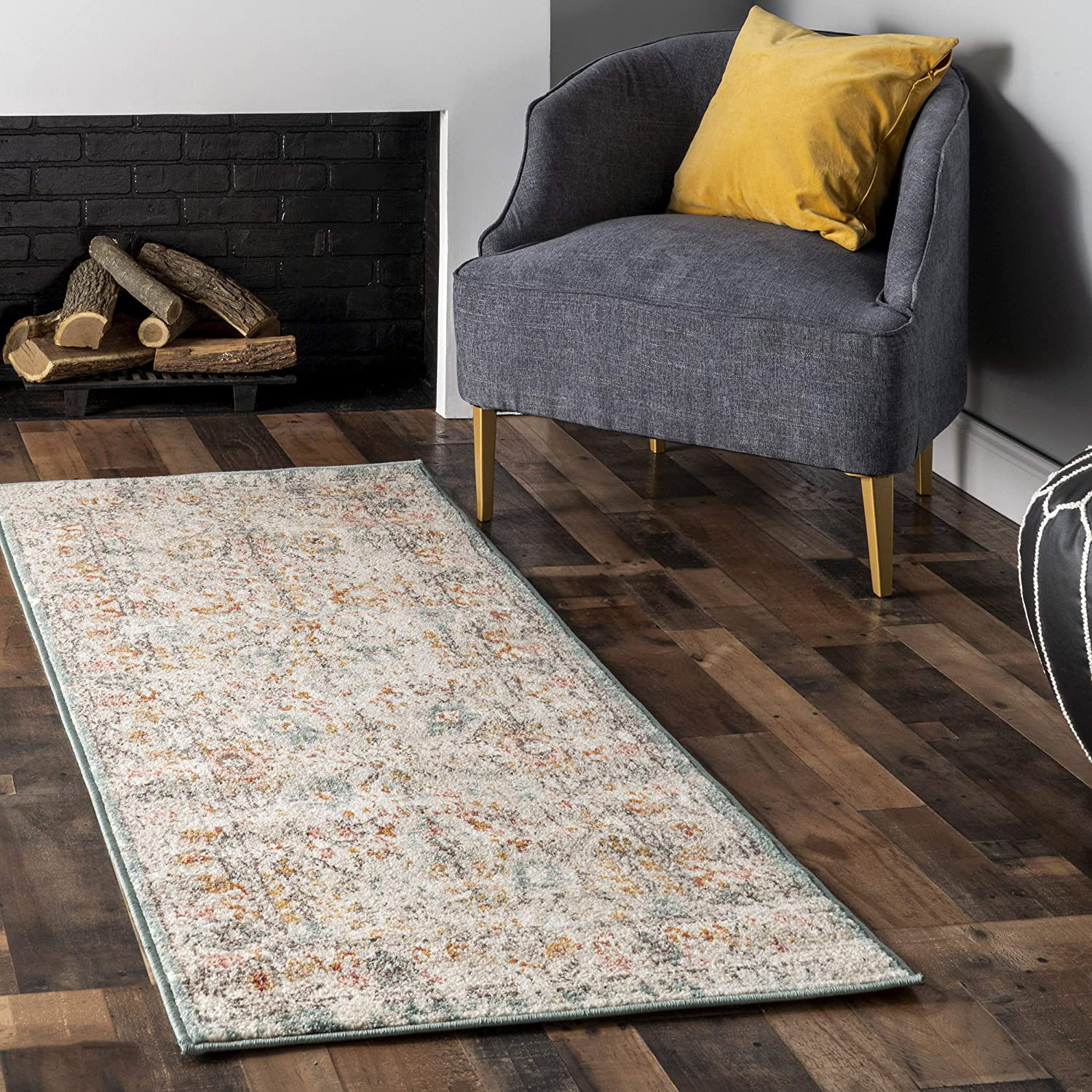nuLOOM Rose Persian Vintage Runner Rug, 2' 6" x 6', Beige