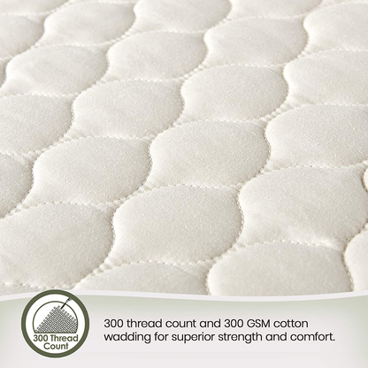 Whisper Organics 100% Organic Cotton Quilted Mattress Cover, 17" Deep - GOTS Certified (California King)