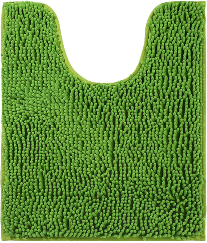 Bath Rugs Floor Non Slip Curved Bathroom Mat  Microfiber Plush Super Water Absorbent Machine Wash/Dry Shaggy Carpet for Toilet 