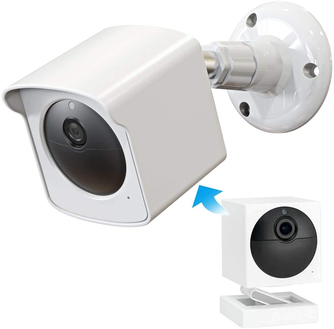 PEF Mount for Wyze Cam Outdoor, Weatherproof Protective Cover and 360 Degree Adjustable Wall Mount for Wyze Camera Outdoor Indoor Wire-Free Smart Home Camera System (Black, 1 Pack)