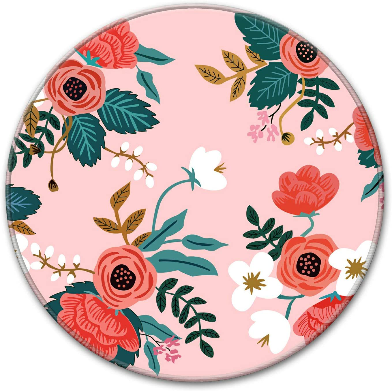 HOPONY Mouse Pad with Stitched Edge, Premium-Textured Mouse Mat with Waterproof Non-Slip Rubber Base, Cute Round Mousepad for Laptop Computer Office Desk Accessories,7.9 x 7.9 inch, Blue Marble
