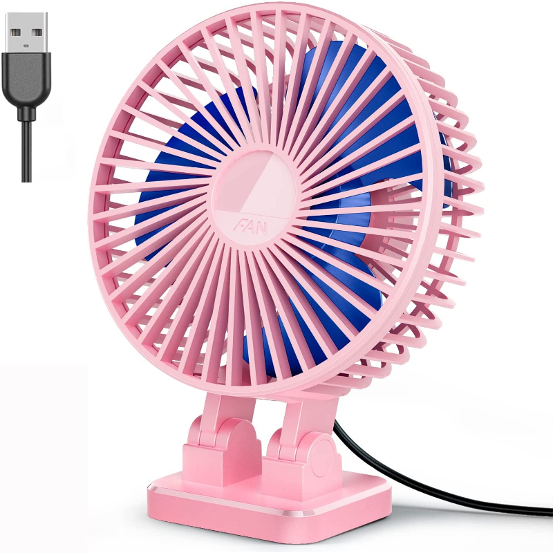 3 Speed 5 inch USB Fan for Desk - Rotating & Quiet