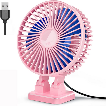 3 Speed 5 inch USB Fan for Desk - Rotating & Quiet