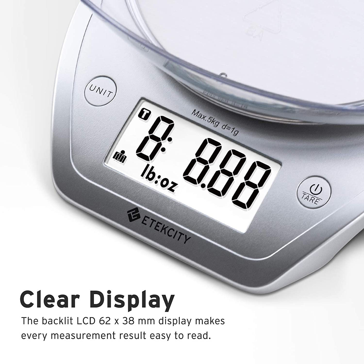 Etekcity 0.1g Food Kitchen Scale Bowl, Digital Grams and Ounces for Weight Loss, Baking, Cooking and Keto, 11lb, Red Stainless Steel