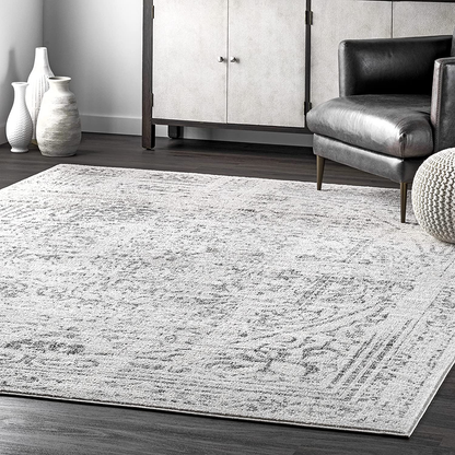 nuLOOM Arlena Vintage Area Rug, 6' Square, Grey
