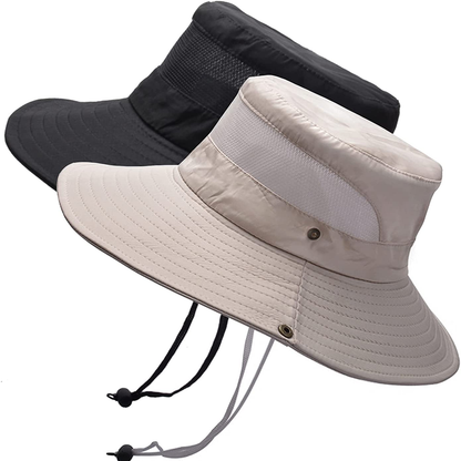 Fishing Sun Bucket Hat for Men or Women 3” Wide Brim UPF 50+