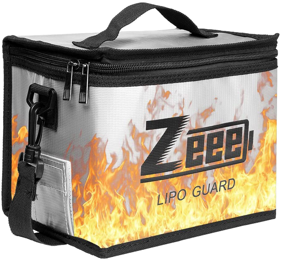 Zeee Lipo Safe Bag Fireproof Explosionproof Bag Large Capacity Lipo Battery Storage Guard Safe Pouch for Charge & Storage(8.46 x 6.5 x 5.71 in )