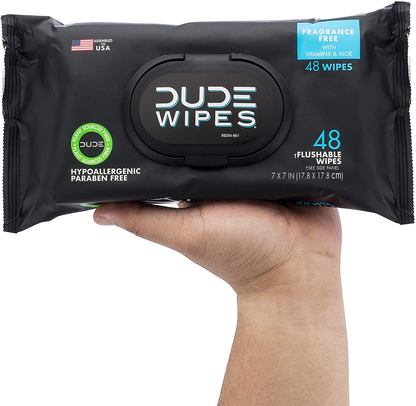 DUDE Wipes Flushable Wipes Dispenser, 48 Count (Pack of 1)