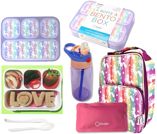 Bento Lunch Boxes Snack Containers | Leakproof Portion Lunch-Box Set for Kids Boys Girls Adults Lunches | BPA Free Microwave and Food Safe | Blue Purple Large 2 pack