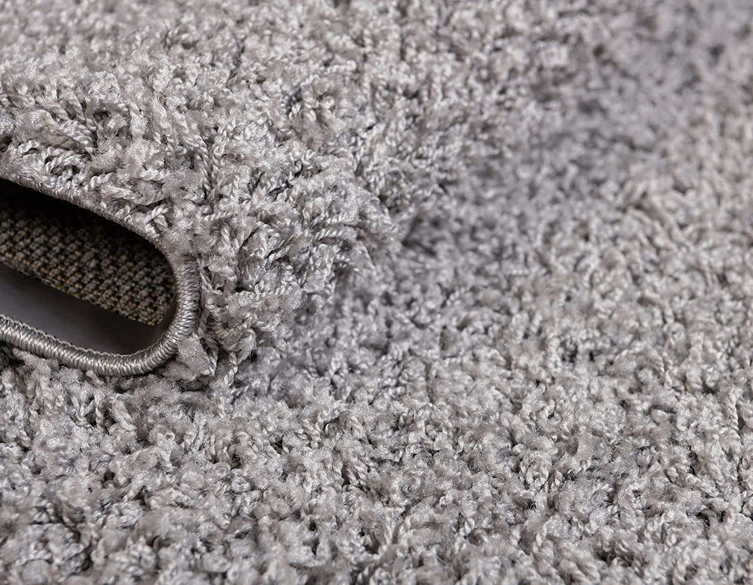 Unique Loom Solo Solid Shag Collection Area Modern Plush Rug Lush & Soft, 2' 6 x 10' 0, Navy Blue