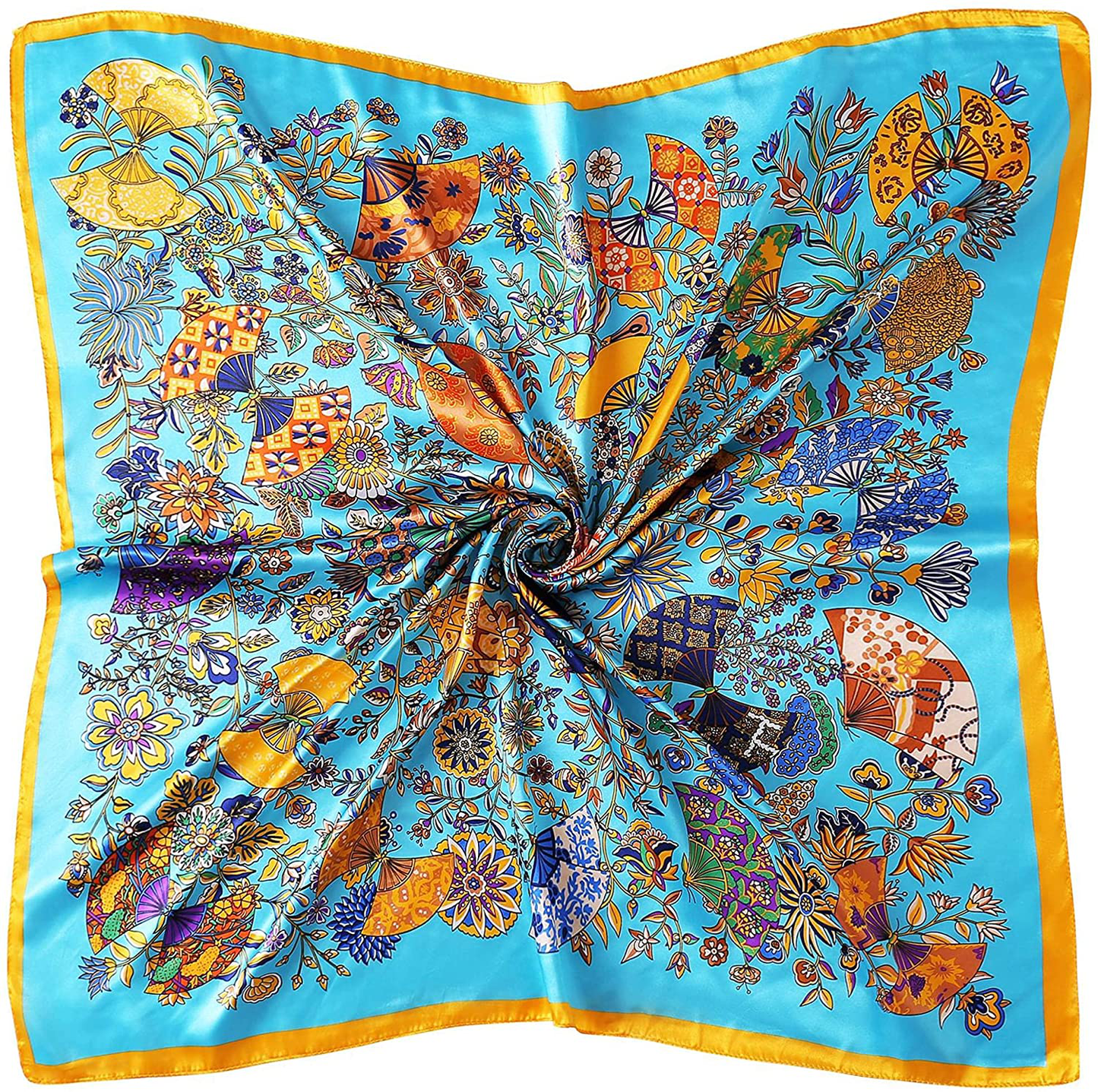 35" Square Silk Like Head Scarf - Women's Fashion Silk Feeling Scarf
