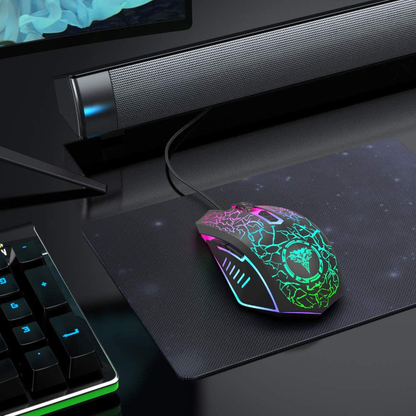 Gaming Mouse Wired, USB Optical Computer Mice with RGB Backlit, 4 Adjustable DPI Up to 3600, Ergonomic Gamer Laptop PC Mouse with 6 Programmable Buttons for Windows 7/8/10/XP Vista Linux