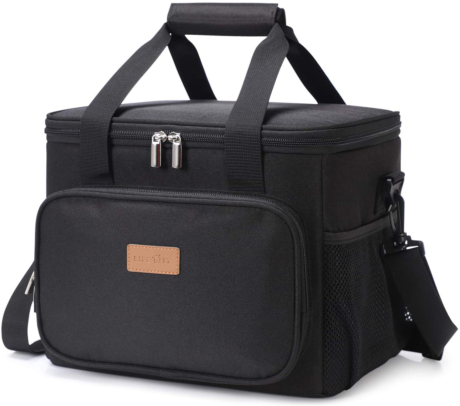 Lifewit Large Lunch Bag 24-Can (15L) Insulated Lunch Box Soft Cooler Cooling Tote for Adult Men Women, Black