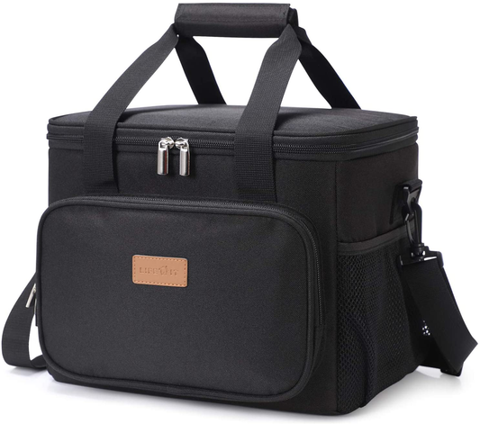 Lifewit Large Lunch Bag 24-Can (15L) Insulated Lunch Box Soft Cooler Cooling Tote for Adult Men Women, Black