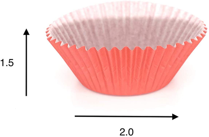 Chef Craft Paper Liners Wrappers for Cupcakes, Muffins Aluminum free Paper Baking Cups for any Occasion Standard size 2 inches diameter base, 1.5 inches height Red or Blue Pack of 50 (Red)
