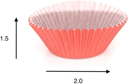 Chef Craft Paper Liners Wrappers for Cupcakes, Muffins Aluminum free Paper Baking Cups for any Occasion Standard size 2 inches diameter base, 1.5 inches height Red or Blue Pack of 50 (Red)