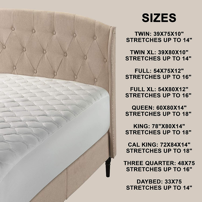 The Grand Mattress Pad Cover - Fitted Deep Pockets, Only Quality Fabrics Used & Breathable - Suitable for Cot (33"x75")