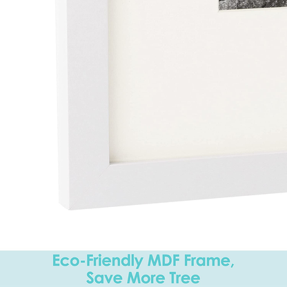 Frametory, 11x14 Picture Frame - Made to Display Pictures 8x10 with Mat or 11x14 Without Mat - Wide Molding - Pre-Installed Wall Mounting Hardware (White, 1 Pack)