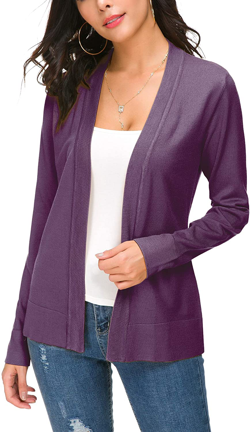 Women's Knit Cardigan Open Front Sweater Coat Long Sleeve